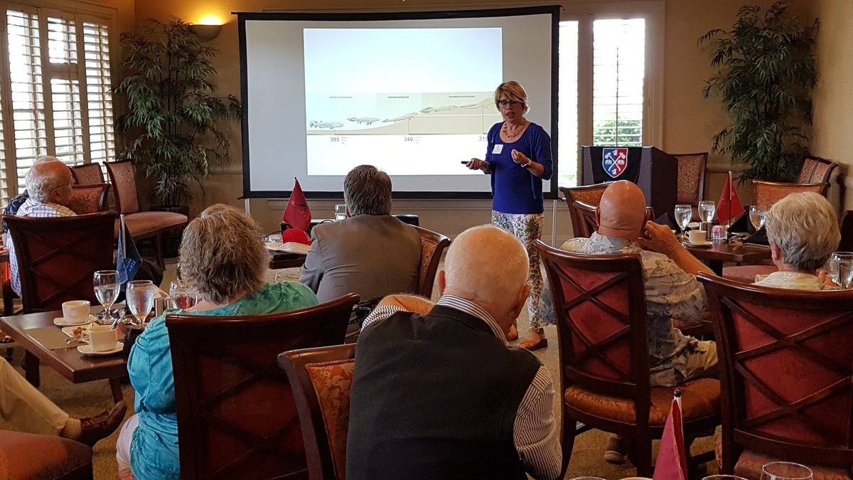 Acadia's Dean of Science, <a href="/acadia_alumni/">Acadia Alumni</a> Dr. Suzie Currie <a href="/Drfishchick/">Suzie Currie</a> ('91), offers a mini lecture to alumni gathered near Sarasota, Florida. Thx Suzie! Stand Up and Cheer!