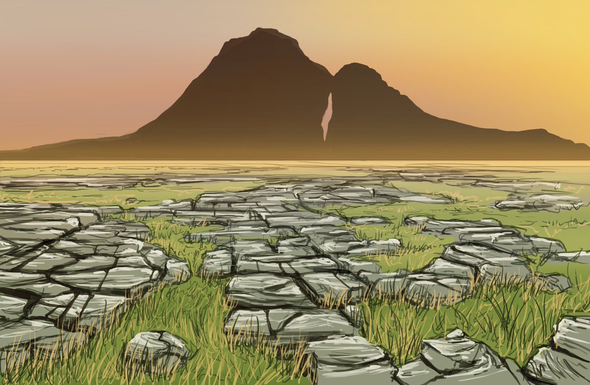 AngusHB's tweet image. Limestone landscape study I did in 2018.