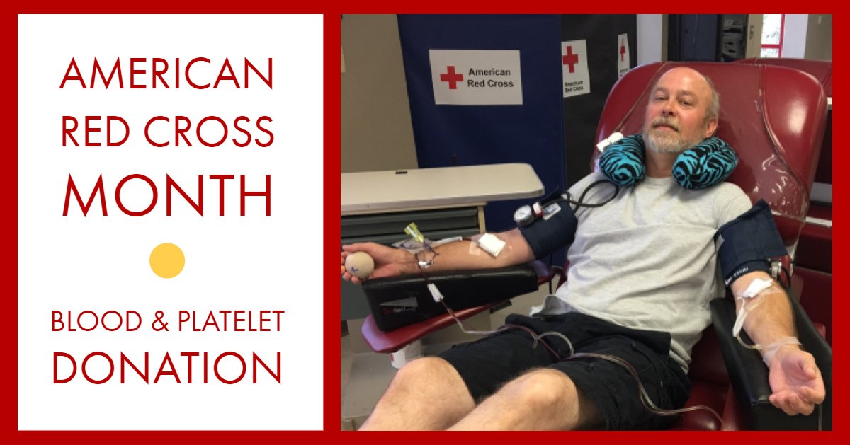 For #RedCrossMonth, we want to highlight an employee who goes above and beyond! 

Tom Sanders is a frequent platelet donor- up to 27 times each year! Tom remembers when his mother needed platelets during her chemo treatments and donates as a way to pay back those who helped her.