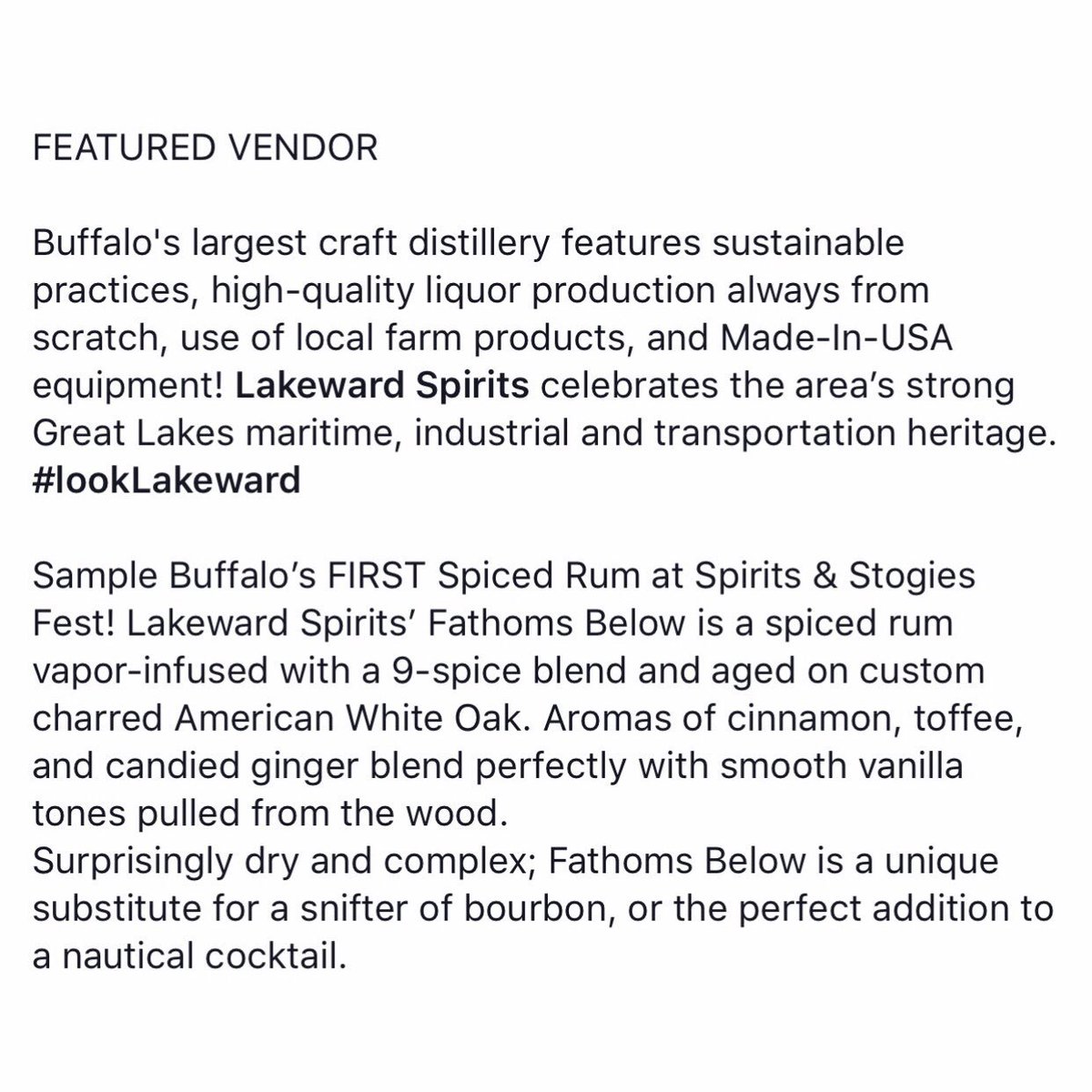 spirits_stogies's tweet photo. FEATURED VENDOR

@LakewardSpirits will be attending #SpiritsandStogiesFest! | June 9th, 2019

The taste and aroma of this rum pairs perfectly with a nice Maduro cigar. 

Get your tickets at https://t.co/jtsoz1WU6f https://t.co/uoaqr39Wln