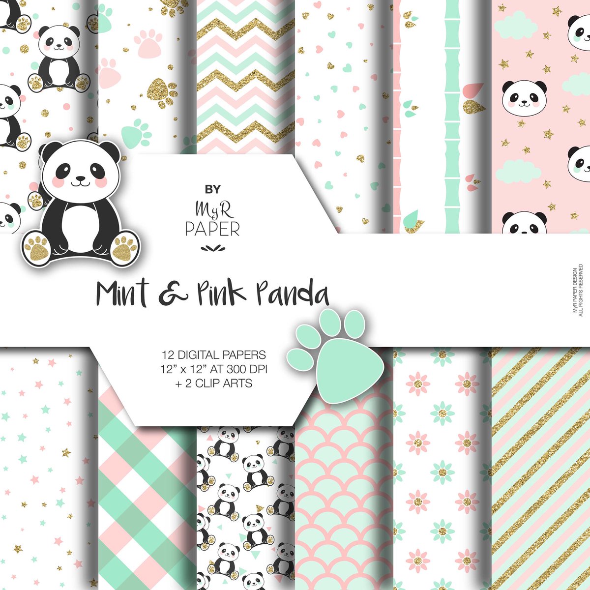 myrpaper's tweet photo. #etsy: 2 #ClipArt + #Glitter #Panda #digitalpaper: #Mint &amp; #Pink Panda #backgrounds #BabyShower #invite #card #InstantDownload https://t.co/3l2b5Rt4SR https://t.co/frrZvVlgXW