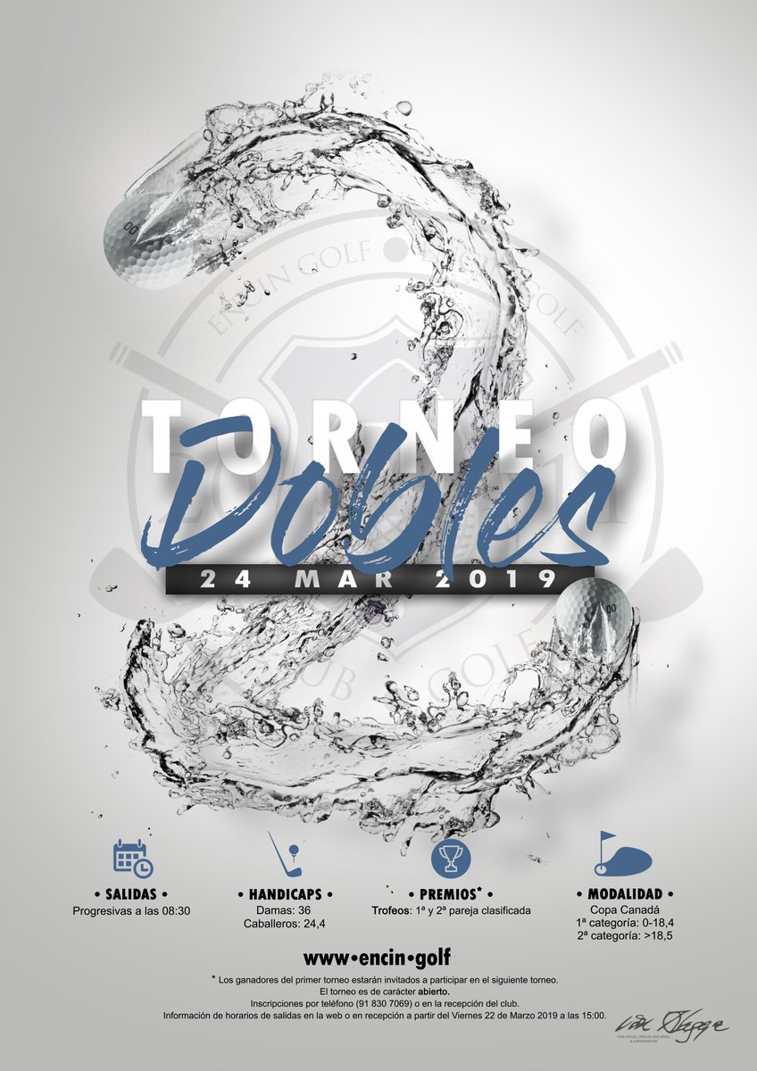 EncinGolf's tweet photo. #golf #encingolf #encin
El próximo Domingo 24 de Marzo de 2019 en el club de golf el Encín Golf, se celebrará el TORNEO DE DOBLES. La modalidad será Copa Canadá. Más info en nuestra web https://t.co/gcbL5NTHUm https://t.co/7N25mosAf0