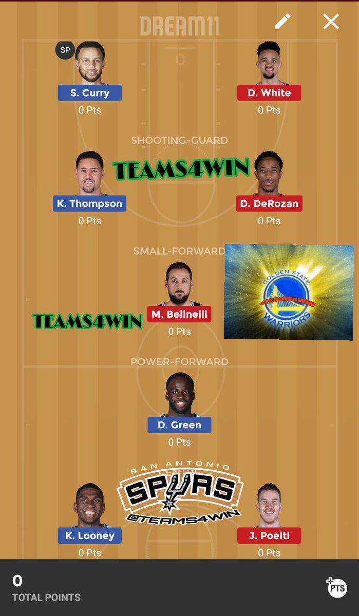 teams4win's tweet photo. #GSWvSAS #Dream11 #NBA https://t.co/1byw484xoM