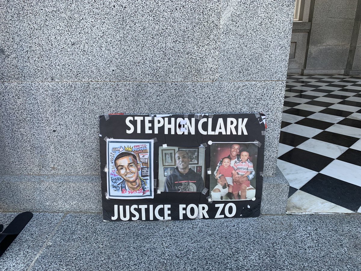 CalEndow's tweet photo. At the Capitol in Sacramento awaiting statements from community leaders and family members on the one year anniversary of the murder of #StephonClark.

#JusticeforStephon 
#BlackLivesMatter https://t.co/A7OKlj237S