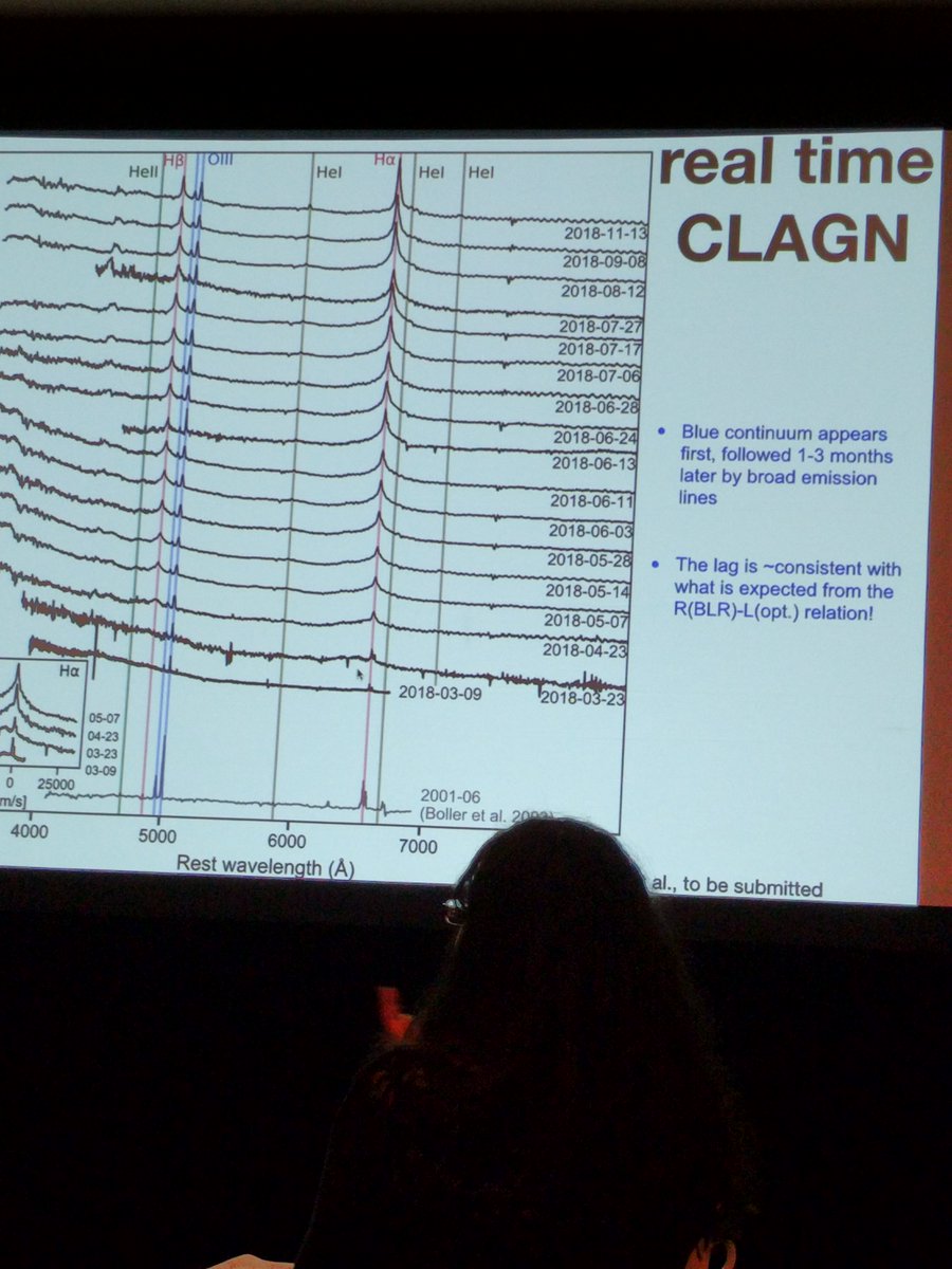 _keV_Whitley's tweet photo. Great talk by @ErinAstro on a very unique AGN that they saw change from Type 1 to Type 2 in real time! Really cool stuff at #HEAD2019. https://t.co/MCRcr97AIH