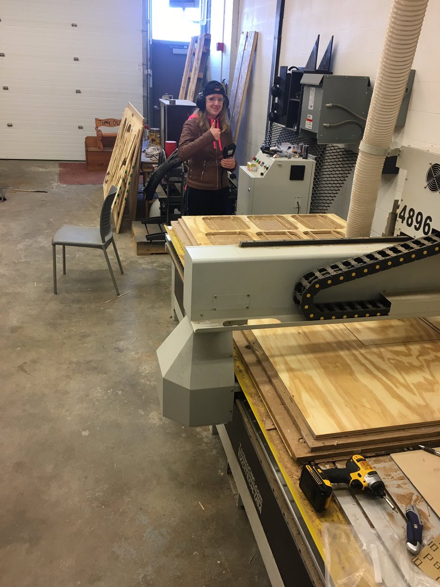 FabLabMECHS's tweet photo. Cont:From an idea to Inventor-prototype on cardboard/birch sheeting final product student furniture on cnc. @KenChaffin @MsRobSTEM  A_Wilms https://t.co/1a4JjRe4C2
