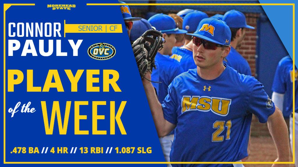 MSUEagles's tweet photo. Connor Pauly = greatness!

@MSUEaglesBsball's senior center-fielder was prolific at the plate last week in helping the Eagles go 4-1. He was rewarded today as the @OVCSports Player of the Week 🏆 #OneTownOneTeam

Read more ➡️ https://t.co/lJL1QREuU1 https://t.co/9NpDRlVtrL