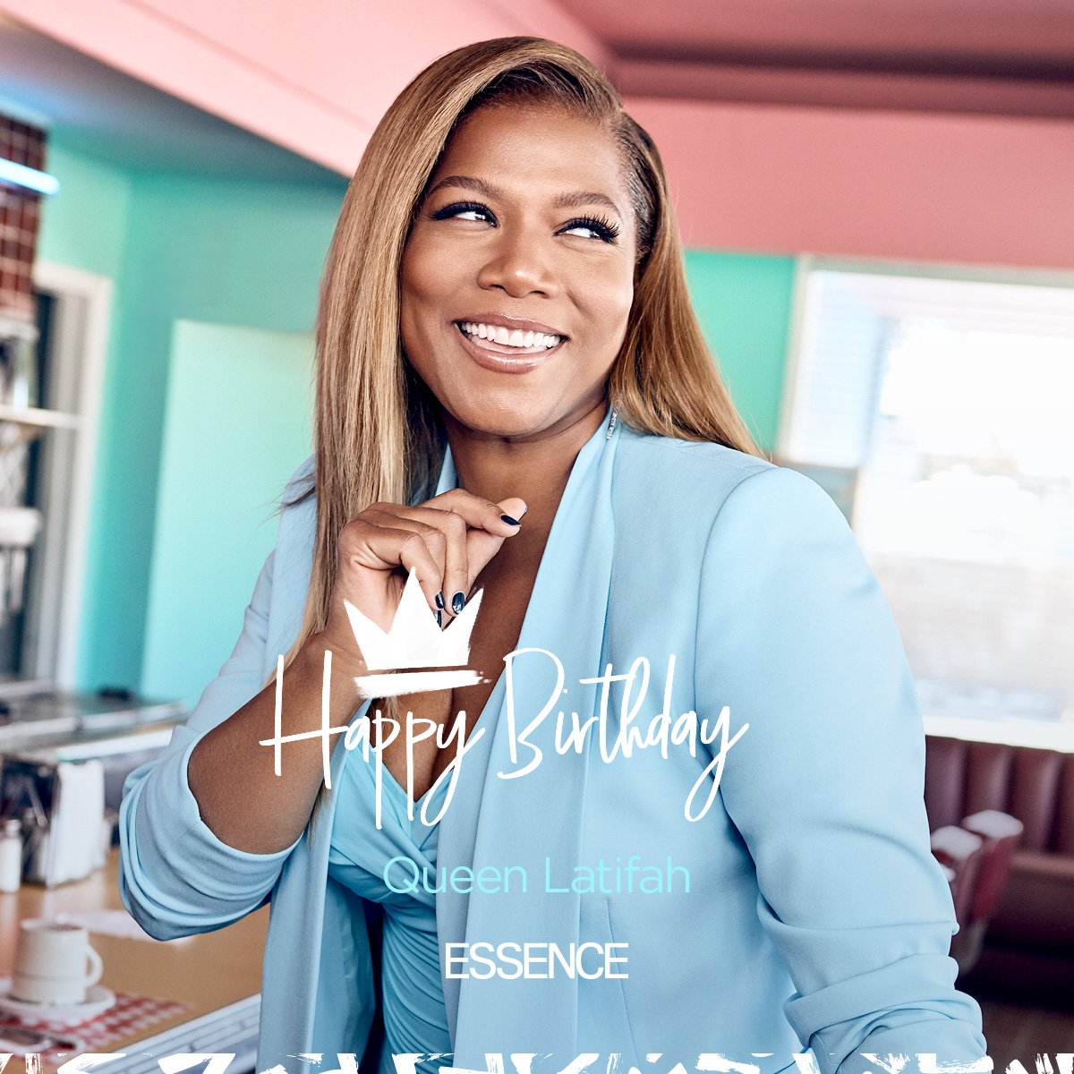 Essence's tweet photo. From “U.N.I.T.Y.” to #GirlsTrip, from teaching us to respect ourselves to snagging the first Black-led movie to cross $100M at the box office— @IAMQUEENLATIFAH has been holding it down for the culture for decades. Happy 49th birthday, Queen! We love you. ❤️ https://t.co/DGX9Wz7Nlg