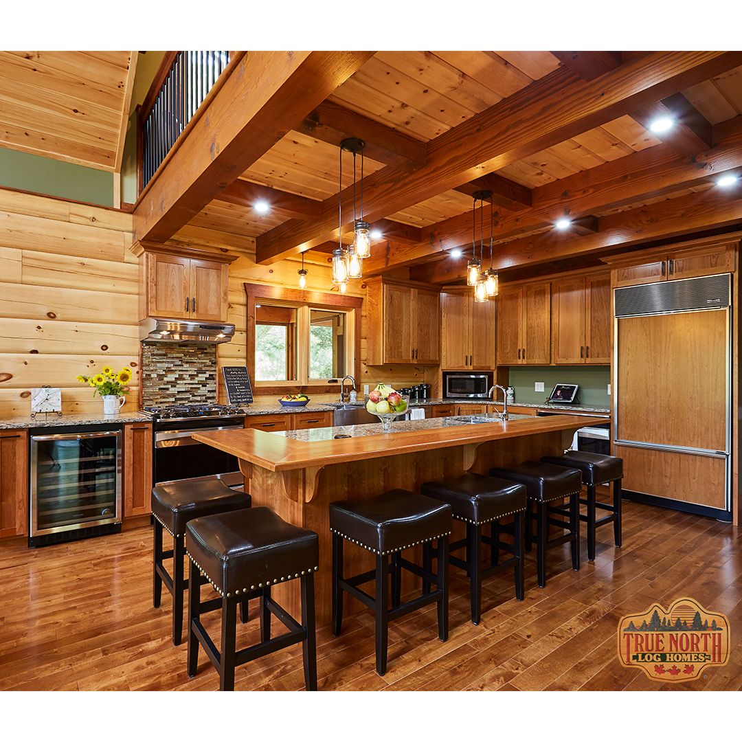 truenorthlog's tweet photo. We couldn't decide which shot to show you of this amazing kitchen, so we just decided to post both. 🤷‍♀️🤷‍♂️ And yes, we will be moving here tomorrow. ✔ #yesplease #loghome #kitchenmonday #loghomeliving #truenorthloghomes #builtright #livinginthekitchen #winefridge https://t.co/DZGXyuOOjL