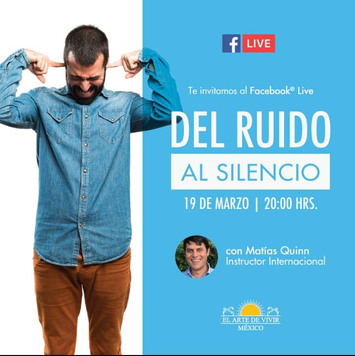 #FelizLunes Mañana aprenderemos sobre el efecto de los retiros del silencio en tu cuerpo y mente, EN VIVO desde Facebook Live con <a href="/matiasquinn/">Matias Quinn</a>, instructor senior de El Arte de Vivir 🙏 

¡Te esperamos a las 8:00 pm el 19 de marzo en nuestro Facebook! 🙌 bit.ly/2Ocapr7