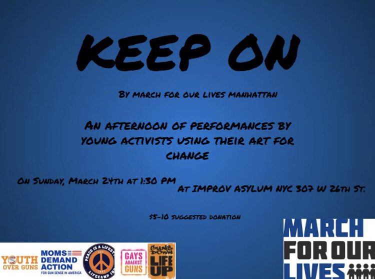 Join March for Our Lives Manhattan in honoring the year anniversary of the march!  This event features young activists and artists.  $5-$10 donation is suggested.

Sign up using the link! Spots are limited! 

m.signupgenius.com/#!/showSignUp/…