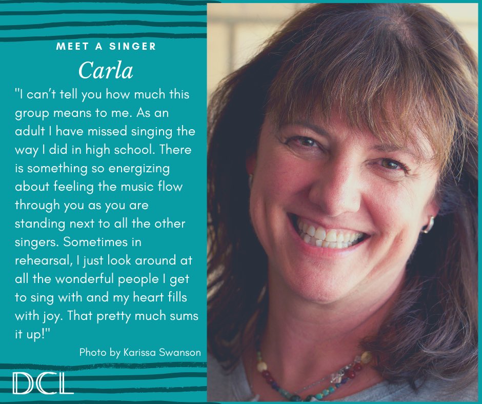 Meet Carla! She has been with DCL from day one and sings in the alto section. To sing with Carla, register for our next cycle! Rehearsals begin April 1 at <a href="/MileHighSpirits/">Mile High Spirits</a>. Register today at denverchoirleague.org/sing

#denverchoir #denversings #singwithcarla #sipandsing