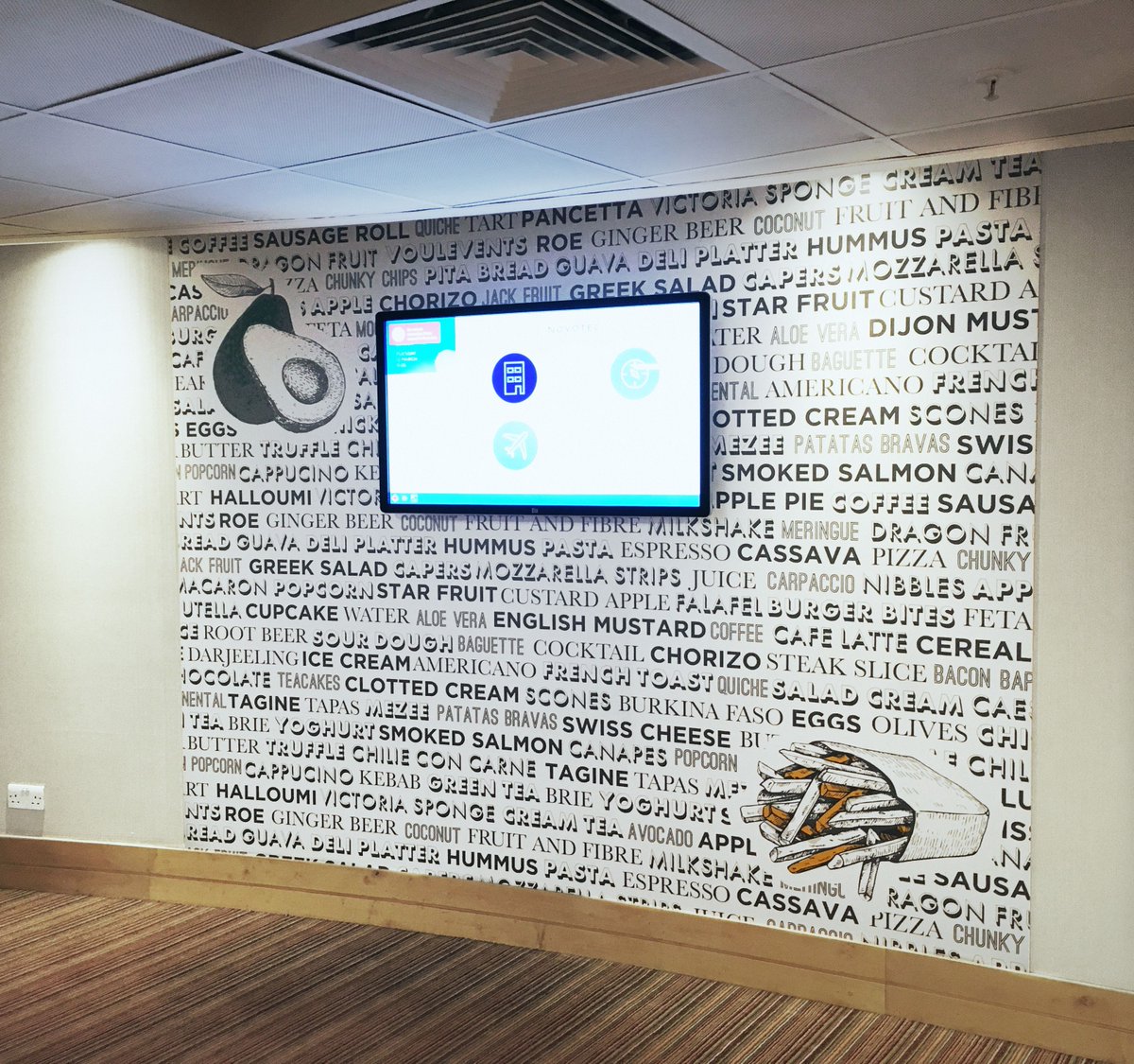 coloursonic's tweet photo. Another Addition! How many unique food items can you see on this wall installation?
#wallpaper #wall #graphics #graphic #installation #food #items #hotel #interior #design #art #print #prints4sale #printing #printers #London #largeformat #coloursonic #bespoke #design https://t.co/PLeYBflolb