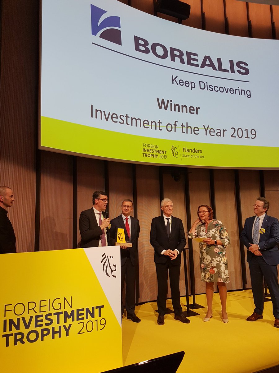FrankBeckx's tweet photo. And the winner of the Investment of the Year 2019 is ... #Borealis! Congratulations! #FITtrophy2019 @InvestFlanders @GeertBourgeois @CTillekaerts https://t.co/3E9d7bCOdN