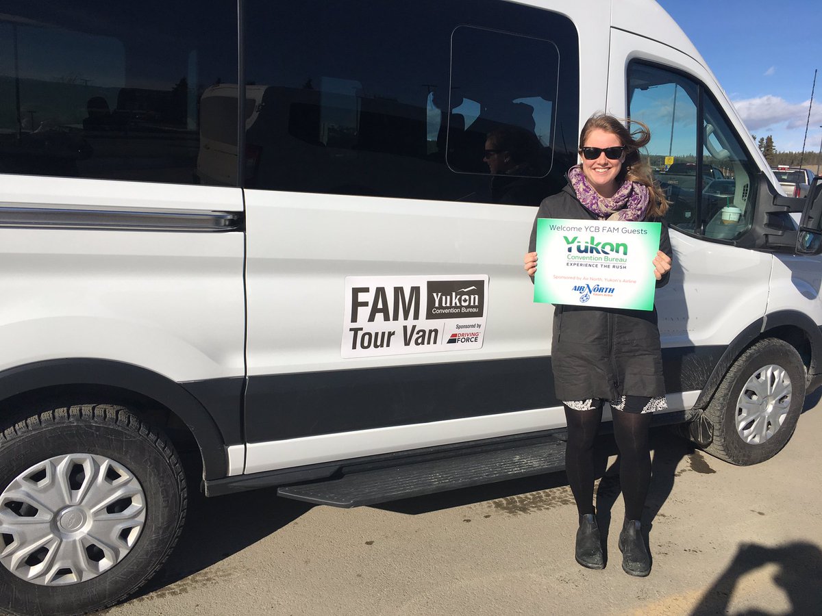 TravelYukon's tweet photo. Welcoming our FAM guests from #Vancouver via @flyairnorth this afternoon! Thanks to @weRdrivingforce for the ground transportation this week! #MeetingsYukon #YCBFAM https://t.co/kPDl6ZsEVT