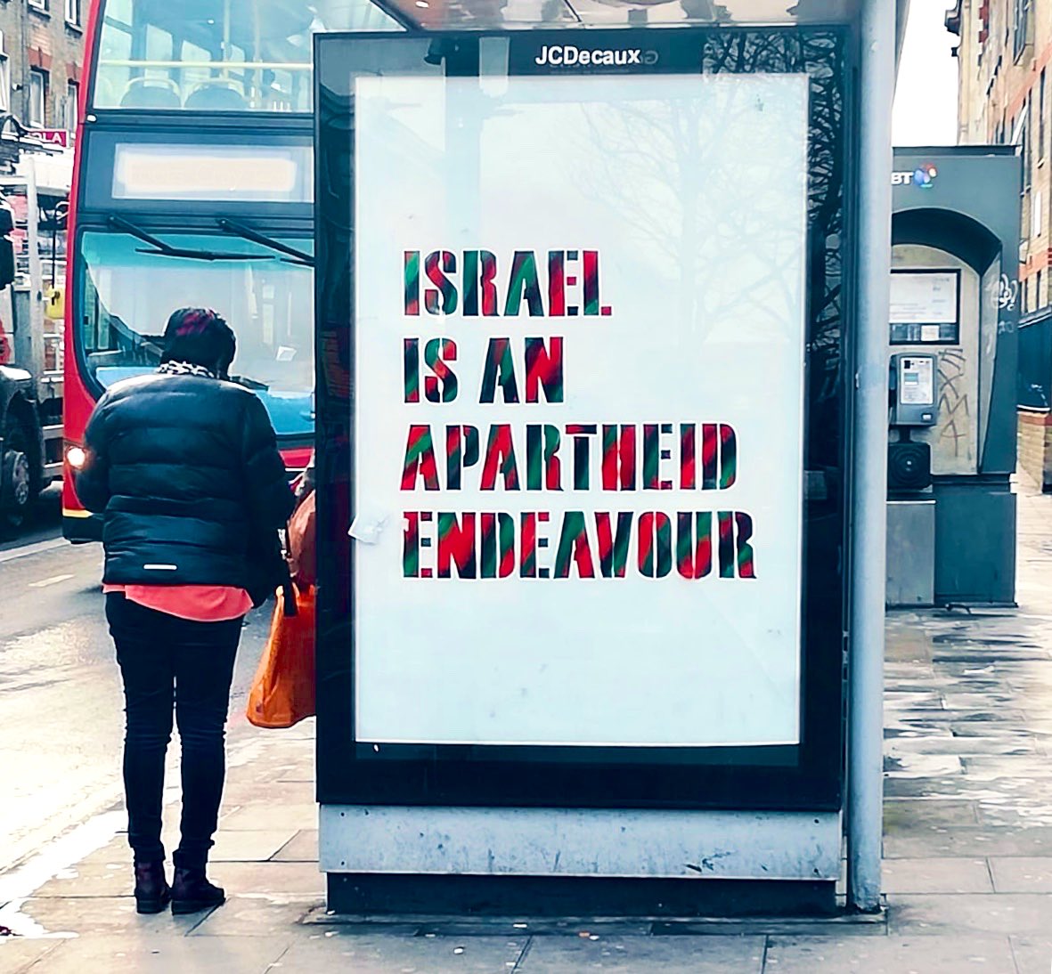Handala reminds people that it is the right of Palestinians to call out the apartheid that exists in Israel, and that Palestinians own that narrative. 
Other posters simply read, ‘Israel is an apartheid endeavour’ (6/x)