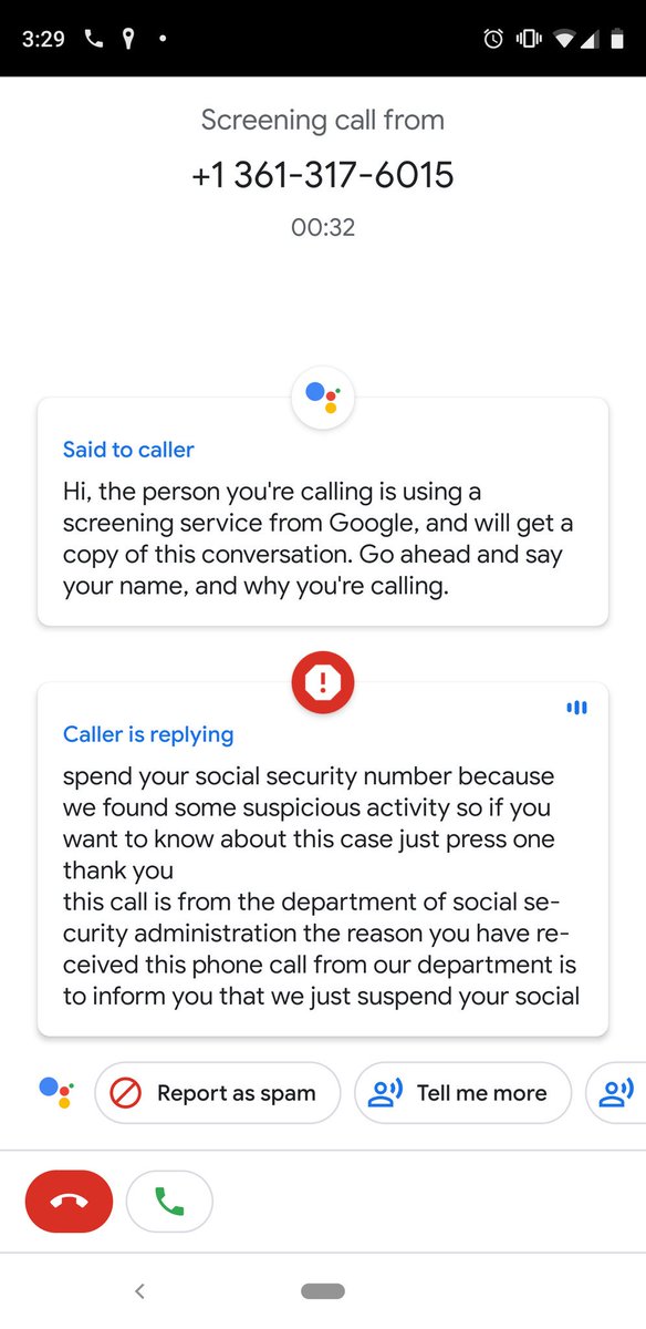 aswinatn's tweet image. I have been using #callscreening for a while. It is soo satisfying to see that it actually works!! #googleduplex #android #pixel3xl #Google
But since I use this service, the spammer bots assumes that I am picking up their call.. So I am getting more spam calls than usual 🤷‍♂️