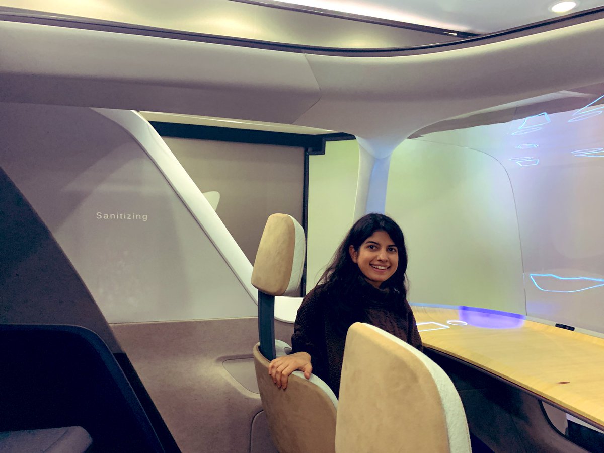 NedaAmidi's tweet photo. Today I experienced a Level 5 (Fully Autonomous) Demonstrator Vehicle ��� model XiM20 @YFAutoInteriors @PlugandPlayTC #thefutureishere #autonomous @d_dilger #relaxingride https://t.co/cWyiBsChew