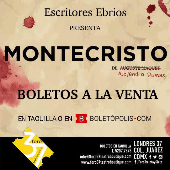 321Ebrios's tweet photo. ÚLTIMAS 4 FUNCIONES! Te esperamos en MONTECRISTO todos los Viernes de Marzo 8:30pm @Foro37 No te la pierdas! #teatro #mezcal #viernes #FelizMiercoles https://t.co/VJCIcGcRgz