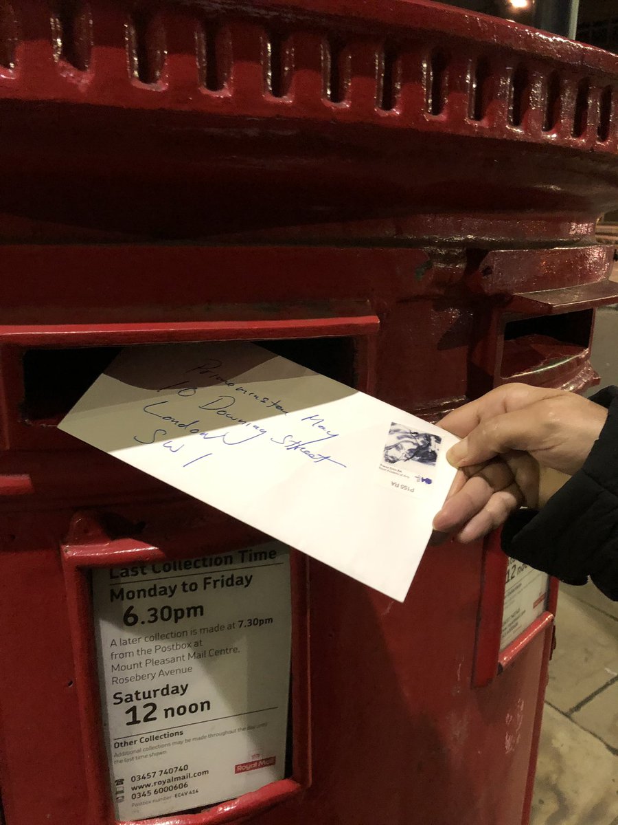 TraceyEmin's tweet image. Sending a letter to the Prime minister @Peston @itvpeston