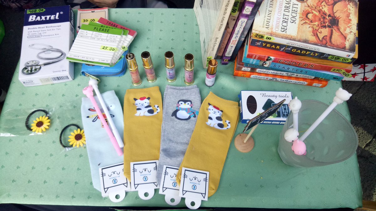 ustgaea's tweet photo. Day 3 of Bazaar! 😍  See our products, makeup, socks and etc.  in person!!!  💚💚 catch us here in the TYK parking lot near the main library 💖 https://t.co/Ye7h4GabPf