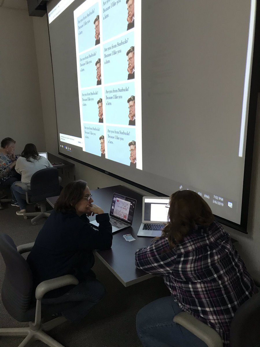 KDickersonNCTOY's tweet photo. Are you from Starbucks? Because I like you a latte. Coffee house “speed dating” to share new materials generated @NCCATNews English III and IV: Shakespeare, Satire, Speeches, and Style https://t.co/BirYCjK7V2