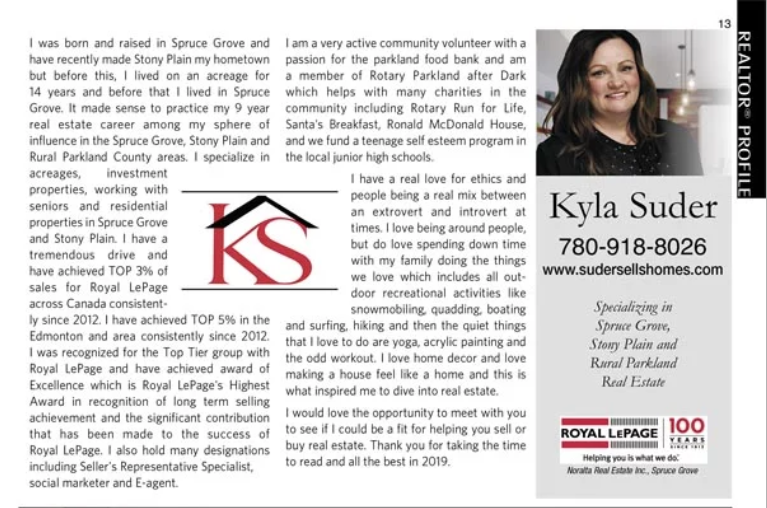 Check out Kyla Suder in her Realtor Profile. Magazines available at a convenient location near you. <a href="/SuderRealEstate/">Kyla Suder</a>  #Yeg #yegre