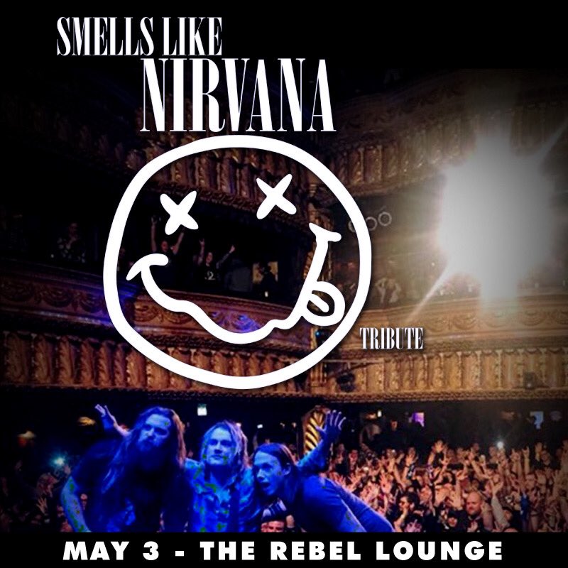 TheRebelPHX's tweet photo. JUST ANNOUNCED! @SLNIRVANA heads to Phx on Fri May 3! 🎸Smells Like Nirvana are seasoned pros & die-hard-fans of Nirvana: Paul Wandtke (ex #Trivium, #DeadOriginal), Nick Shabatura, and Tony Martino (ex #HairbangersBall, ex #LocalH). Info & tix: https://t.co/piYwYiUZHk https://t.co/RIkiBocp4N