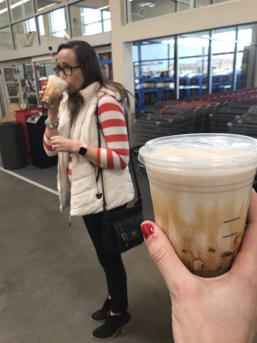 missmaerz's tweet photo. When your favorite co-teacher @MrsAnneLongwell has the same need to go grab @ArianaGrande’s new @Starbucks drink! 😱☕️👯‍♀️💃 #yas #coffee https://t.co/6YBixGbMZd