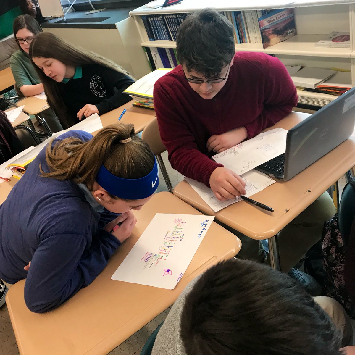RedClaySchools's tweet photo. Ms. Perkins’ 7th Grade Students are preparing in AVID to write a memoir. They are doing pre-writing by sharing the “Lifeline” timeline of their life. @StantonFalcons #StantonSOARS https://t.co/MM8ICpQAEU