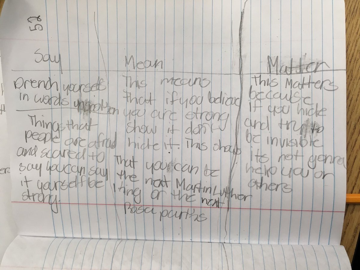 tkaloochi's tweet photo. #AccessingAnalysis with ⁦@BetsyStone23⁩ @SASD_OakRidge⁩ with “Unwritten” (thanks ⁦@StampJanell⁩ for sharing this song idea!) then processing with #SayMeanMatter to hit the analysis out of the park! #celebrateSASD #annotatingLikeChamps https://t.co/9QHYlcSY7m