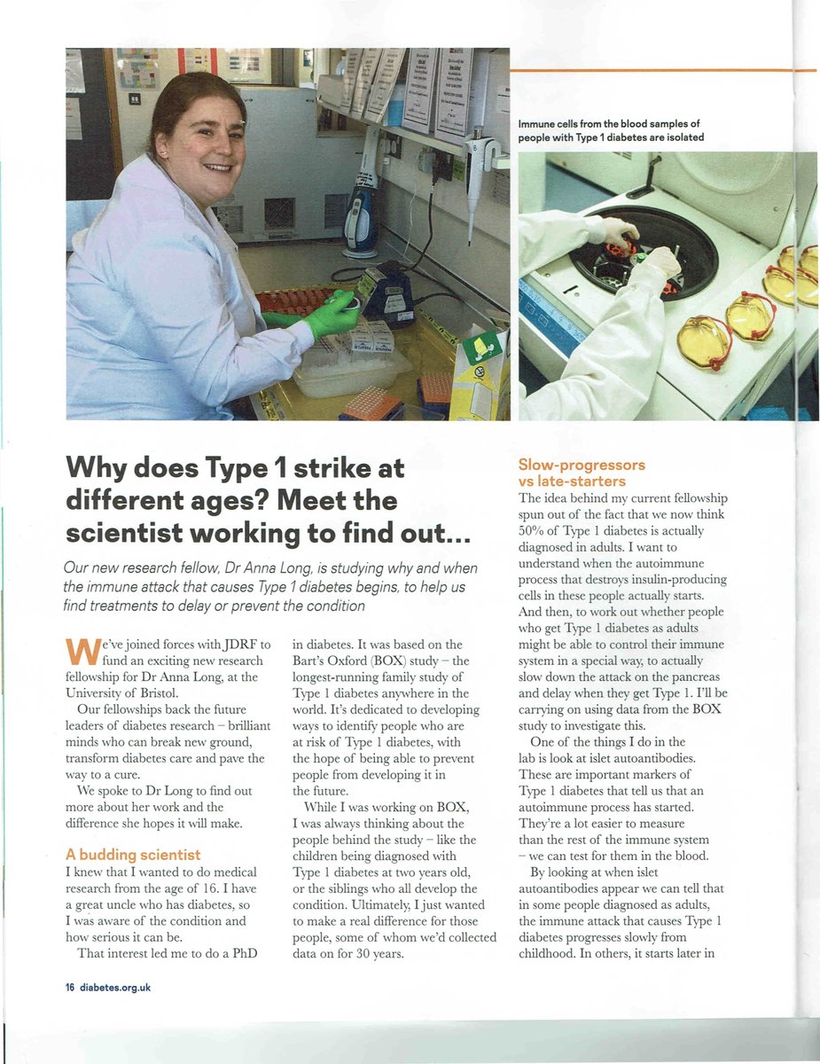 KGillespieBris's tweet photo. Great article in Balance on Anna Long's joint Diabetes UK/JDRF RD Lawrence Fellowship. Looking forward to the next 5 years! @AnnaLongBris, @BOXfamilystudy, @DUK_research, @JDRFResearch, @BristolIandI https://t.co/PV7vC1gr10
