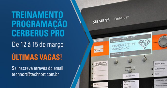 Technort's tweet photo. A Technort oferece o Treinamento de Certificação Cerberus PRO - Siemens, do dia 12 ao dia 15 de março, das 09h às 17h. Mais informações: technort@technort.com.br 11 3923-4992. #treinamentosiemens #certificacaosiemens #cerberuspro #treinamentocerberuspro #technorttreinamentos https://t.co/DRj46Aj5h3