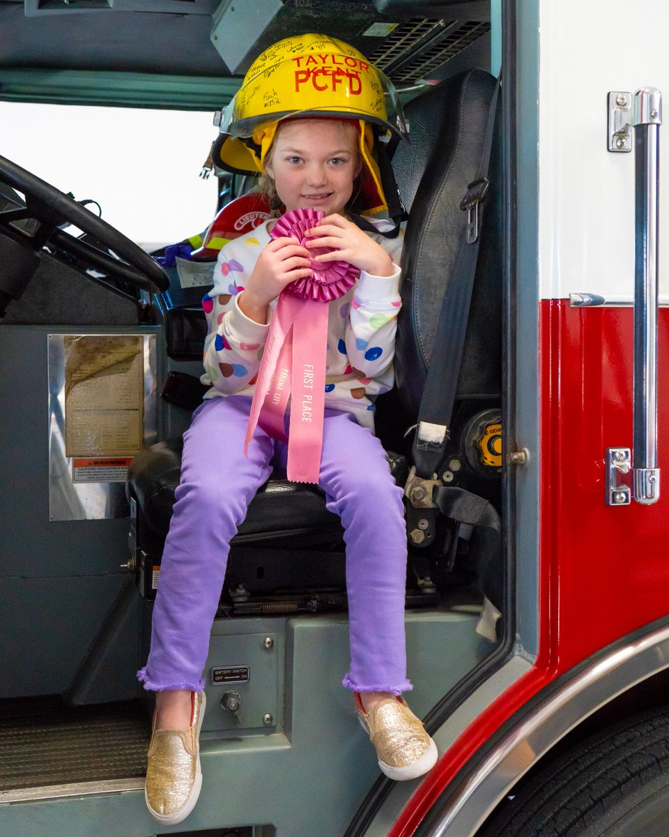 PanamaCityFLgov's tweet photo. The Panama City Fire Dept. recognized Taylor Kent Moore, 8, as a firefighter for the day and presented her with a signed firefighter's helmet. Eng. Shanen French started the #LidsforKids Program to recognize kids for their strength and resilience in overcoming challenges. https://t.co/N2yqu2Hg9J