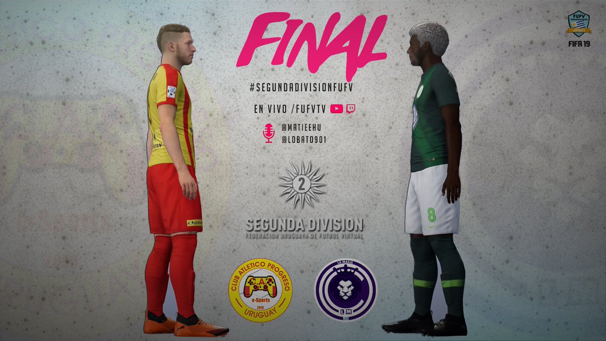 AUDVesports's tweet photo. Esta noche 23:59 se define el Campeón  #SegundaDivisiónFUFV 🏆⚽🎮

🎙con relatos de 
@Matieehu 
y comentarios 
@lobato901

Míralo en Yotube o Twitch 

📺EN VIVO  https://t.co/96kJP34Mr9
📺ENVIVO https://t.co/VGx5Vyayxm https://t.co/JRHfPJ6dWr