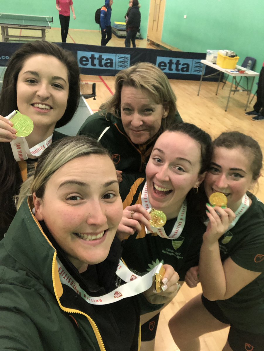 Conference Cup Champions 👍🏻💪🏻🏓 Huge win for our Women’s 4th as they beat Derby 1st 3-1 to take the title!!! @UoNTT <a href="/UoNSport/">University of Nottingham Sport</a> #Champions #Winners #GreenandGold #SoProud