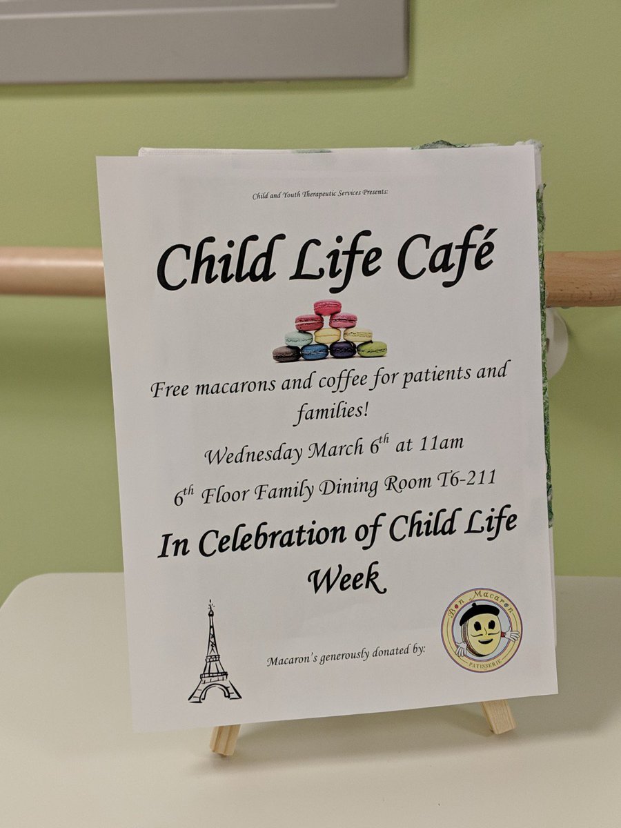 BCCHF's tweet photo. Celebrating #ChildLifeWeek with macarons thanks to our friends @BonMacaronVic.
Patients and their families enjoyed the special treats in the Child Life Café. 💙💛💚💜❤️ https://t.co/FNTg3fEuSX