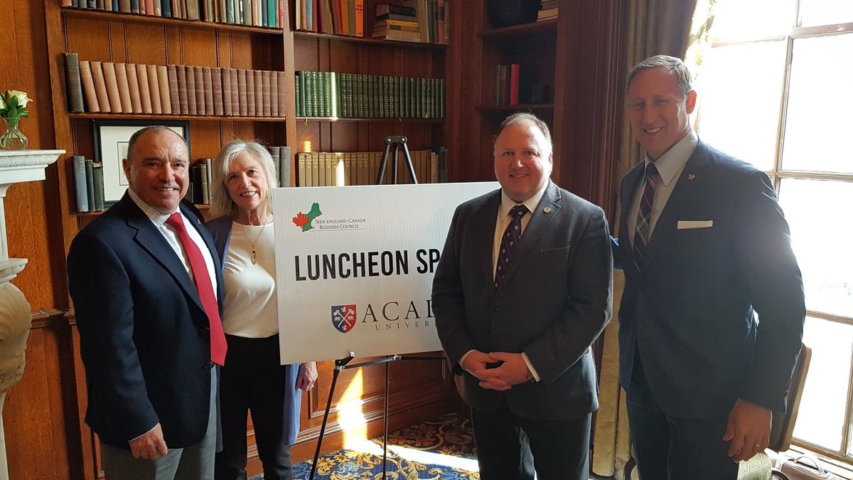 In Boston this afternoon at a New England - Canada Business Council function featuring <a href="/acadia_alumni/">Acadia Alumni</a> Peter MacKay ('87). Great turn-out of fellow alumni and friends to hear Peter's remarks. Class of '68 alum Tony and Kathy Cicerone helped organize.