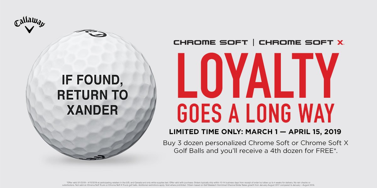 Order 3 dozen personalized Callaway Chromesoft of Chromesoft X and receive 1 dozen free!!! #golf #callawaygolf #callaway #chippewagolfclub