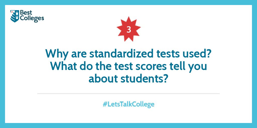 bestcolleges's tweet photo. Q3) What do the test scores tell you about students? #LetsTalkCollege #collegetesting https://t.co/5dsXKX5vJC