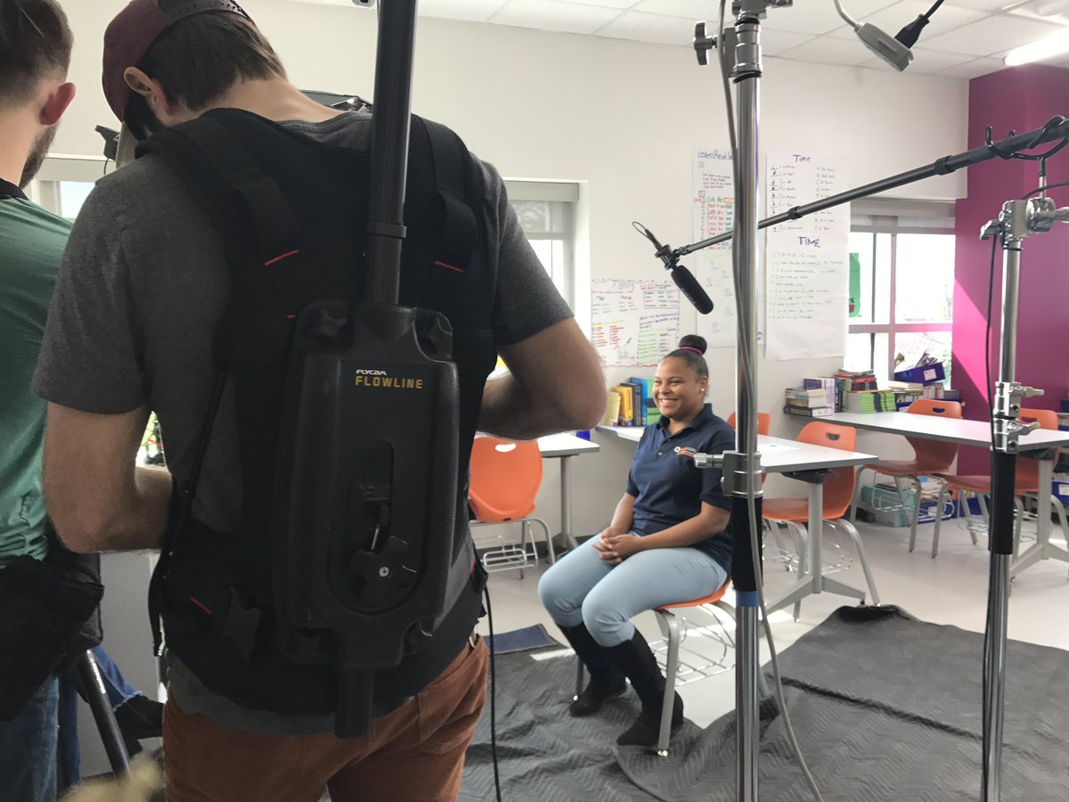 NorthsideHS_CCC's tweet photo. @northside_hs @nhsco19 Student Mylesha McCardell is getting mic'd up for a video shoot with @OneGoalGraduate! She is a wonderful example of #grit and #passion!! @HISD2College @Mrmitchellrocks https://t.co/xTXtMlNUDv