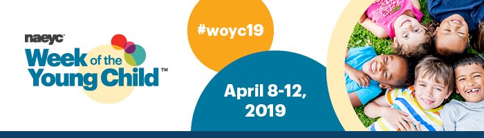 Are you ready for the 2019 Week of the Young Child? Join NAEYC as we celebrate our youngest learners on April 8–12 with five fun-filled, themed days. #woyc19