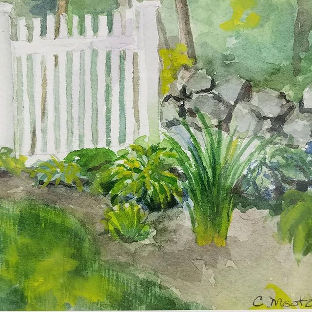 DedhamGuild's tweet image. Watercolor by Cindy Mootz at the Dedham Guild. What does it remind you of? #watercolor #fence #smallwork #greenery #natureinspired #dedhamguild #dedhamartistguild #dedhamma #southofboston #localartist dlvr.it/R0K7Qc