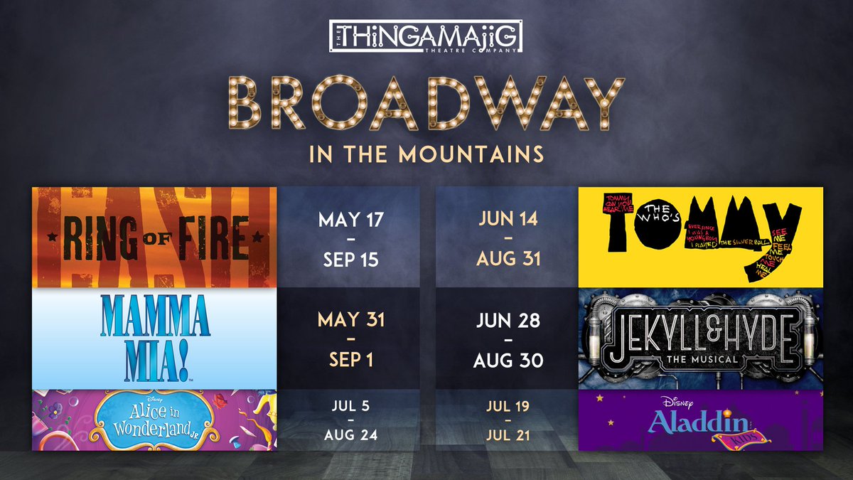 ThingTheatre's tweet photo. Have you heard about Thingamajig's rockin' summer season!? Mark your calendars because season tickets go on sale March 25th! 
#BroadwayintheMountains #PagosaSprings https://t.co/0aiS9eq2wg