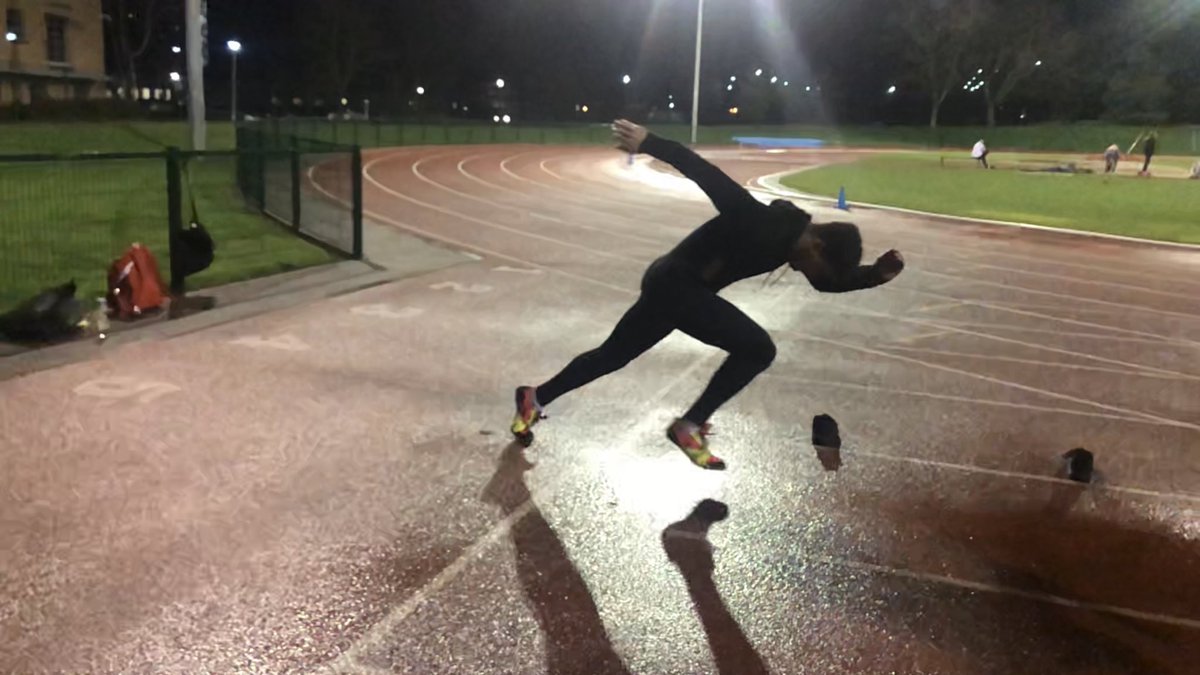 SamTaiRB24's tweet image. Felt really good to get back down to the athletics track after s couple weeks off and start doing some speed work again, really working on that first 3/4 steps to help propel me forwards.