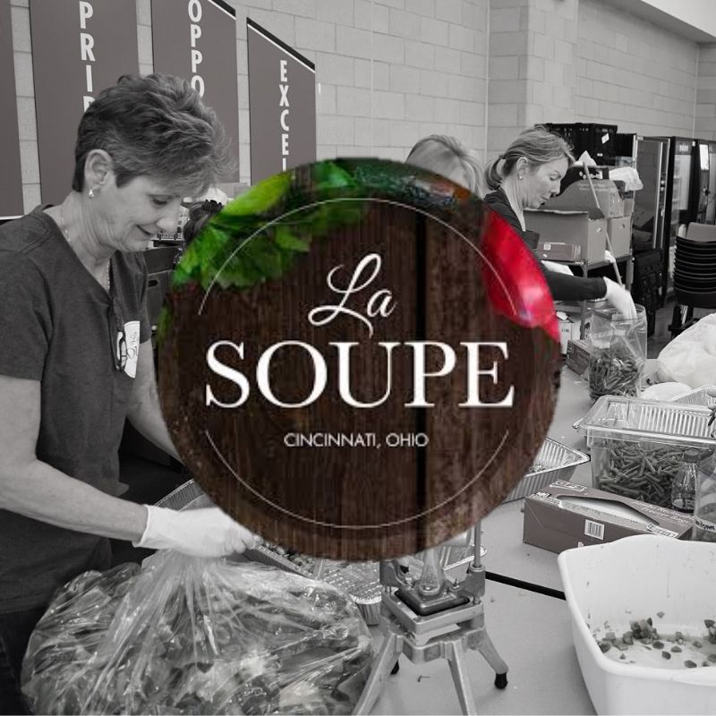 Our fourth non-profit partner for the semester is <a href="/LaSoupeCincy/">La Soupe</a>! La Soupe collects over 5,000 pounds of perishables a week that would otherwise be wasted, and turns it into gourmet soup for the hungry all round Cincinnati. We are proud to be working with such a great org! 👍🏽🍲