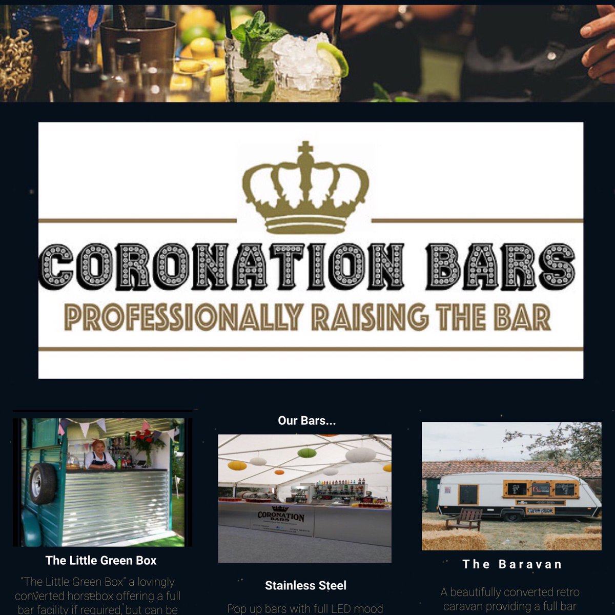 Coronationbar16's tweet photo. Make sure you check out our brand new website https://t.co/9zuLM8fYJ7 for information about us and what we do! #coronationbars #mobilebars #drinks #Website https://t.co/m1qenprV10