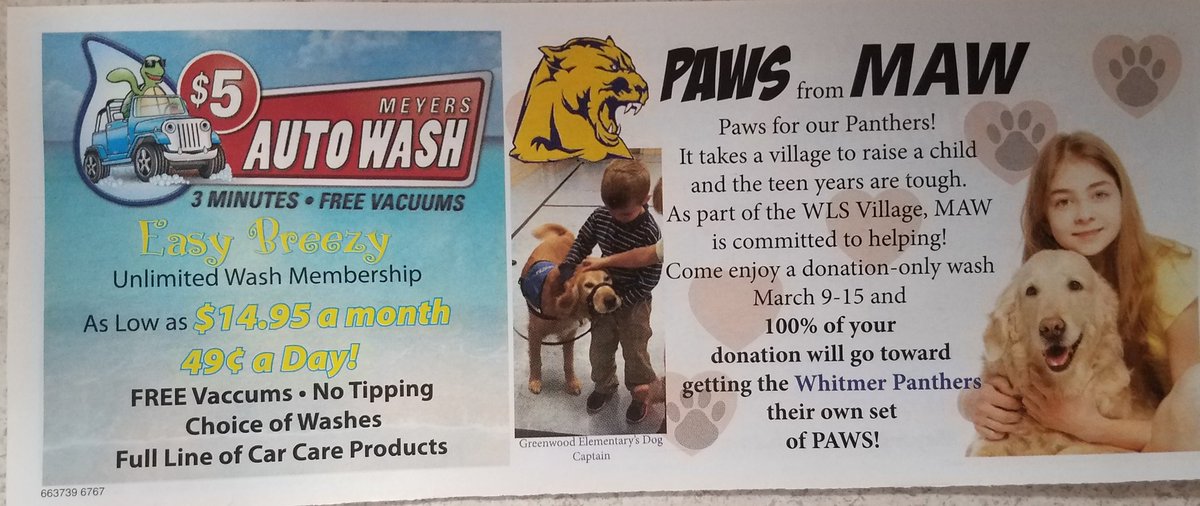 Cowbell_Nation's tweet photo. Hey Peeps! Go support this local business that actually spent money to advertise FREE car washes in which they are taking donations that will 💯% go to Whitmer's Service Dog Fund! https://t.co/3PYIZSpeoF
