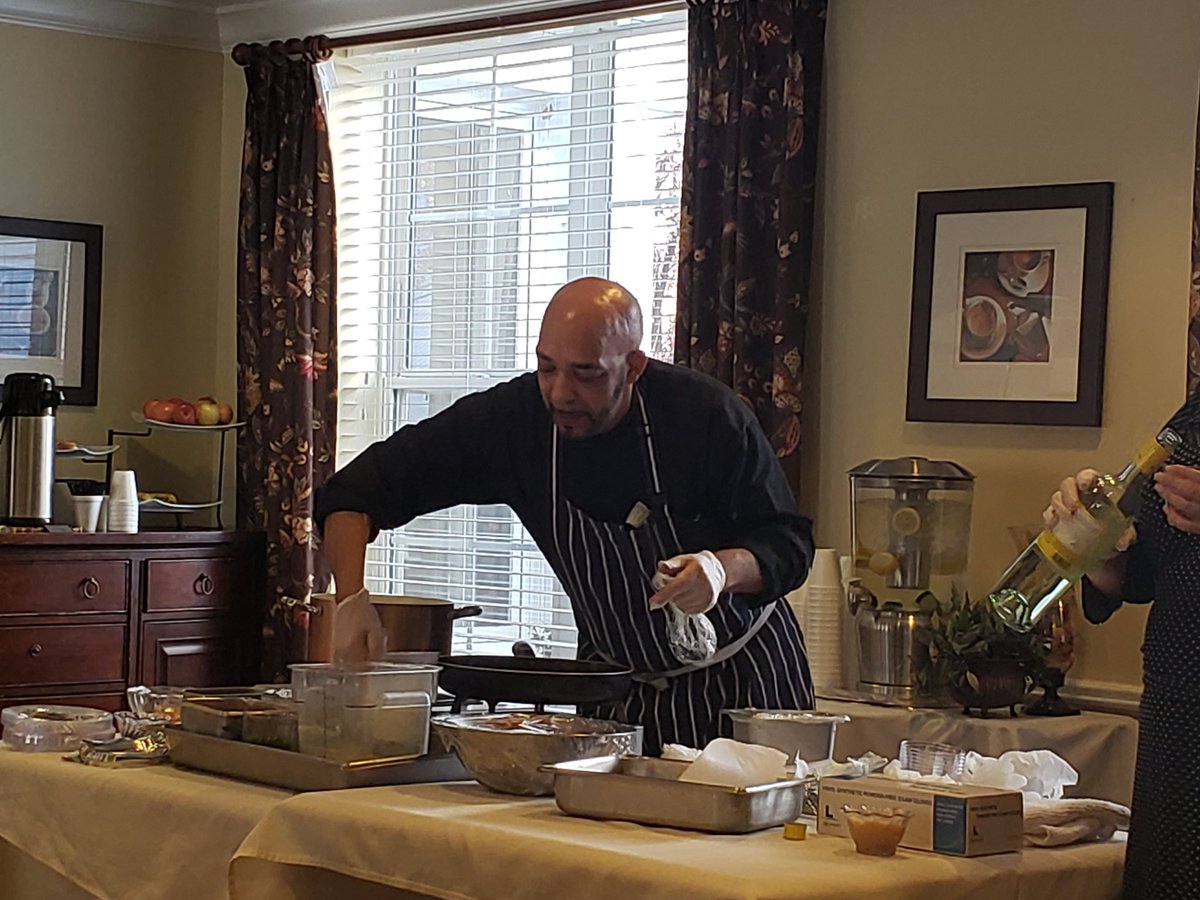 ShanOnDemand's tweet photo. Taste of Sunrise at Brighton Gardens of Buckhead. Our Chef Chris provided a cooking demo for our residents and guests! https://t.co/XZNSns75zl
