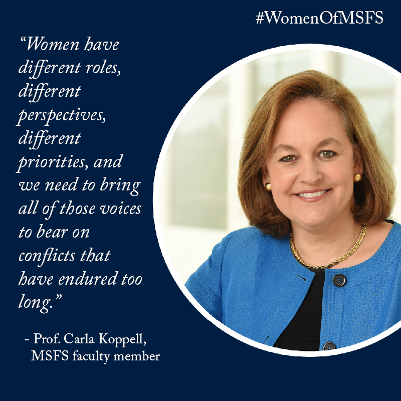 georgetownmsfs's tweet photo. In our latest #WomenOfMSFS spotlight, @giwps Distinguished Fellow and #MSFS faculty member @CarlaKoppell talks about the important contributions women make to peacebuilding and how to make classrooms and curricula more inclusive #IWD2019 https://t.co/4Hod9WpYQd https://t.co/7fwldcPXVk
